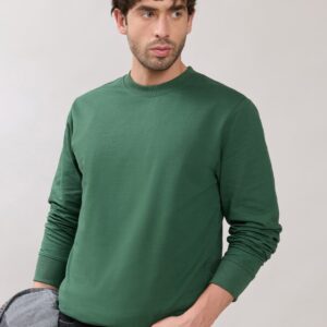 stanwick slim fit green crew neck sweater